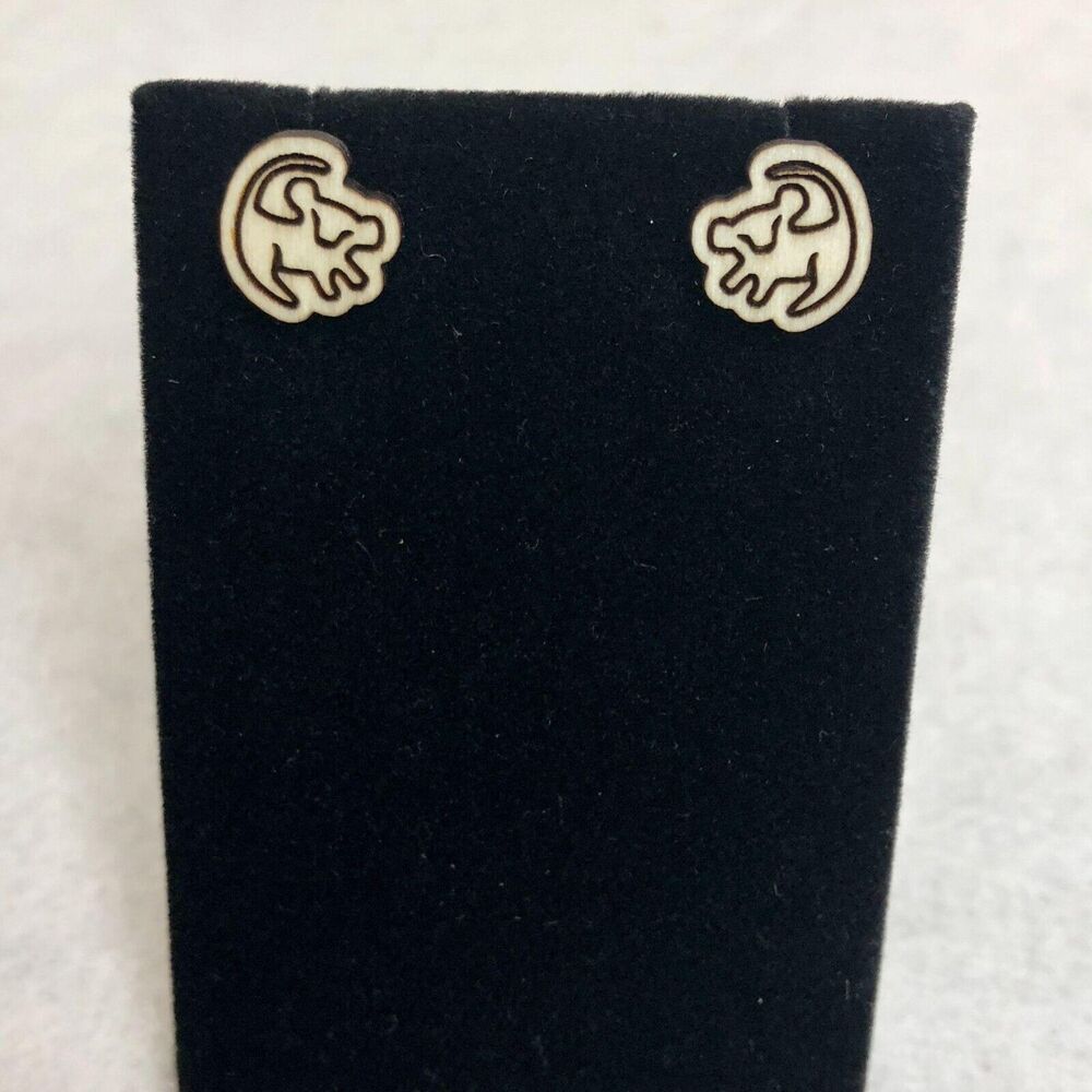 Lion King Simba Wood Stud Earrings